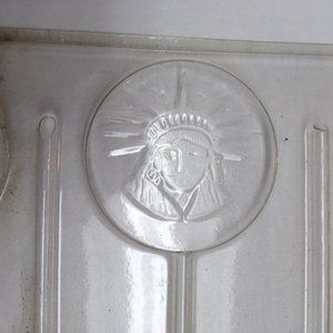 Plastic Craft Candy Mold Statue Of Liberty Head Round Lollipop Sucker Patriotic